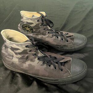 Converse Chuck Taylor All Star High Top Black Camo Mens 12 Preowned Canvas Shoes
